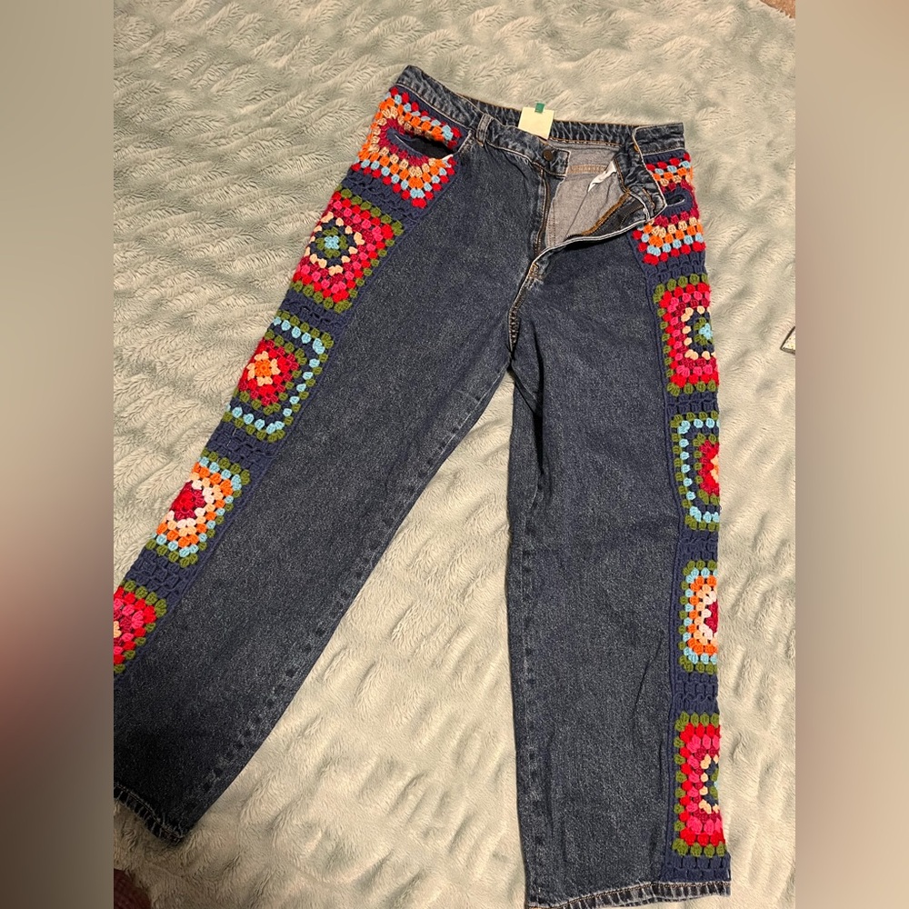Farm Rio Crochet Jeans, size L